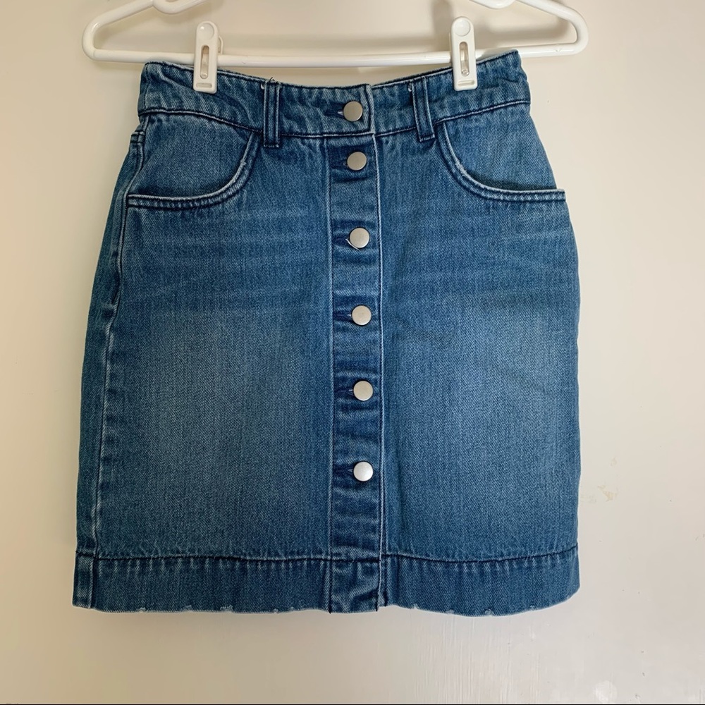 Button Down Denim Skirt
